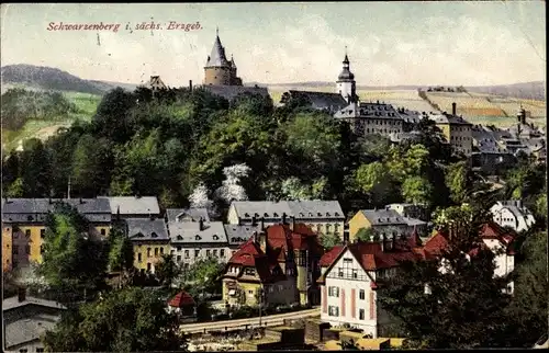 Ak Schwarzenberg im Erzgebirge Sachsen, Teilansicht