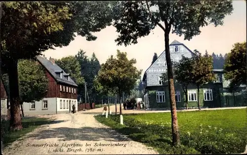 Ak Jägerhaus Bermsgrün Schwarzenberg im Erzgebirge, Gasthaus