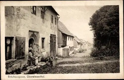 Ak Oberwiesenthal im Erzgebirge, Bräuhausgasse