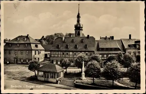 Ak Zwönitz im Erzgebirge Sachsen, Markt, Kirche