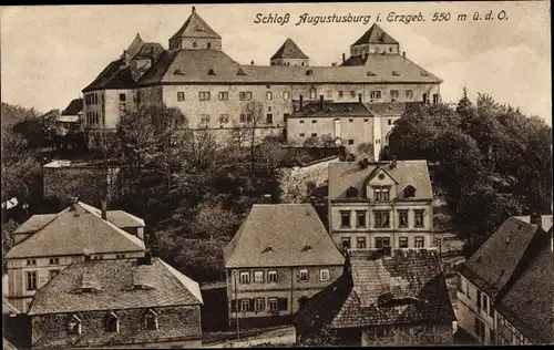 Ak Augustusburg im Erzgebirge, Schloss, Schlossgastwirtschaft H. Krumbiegel