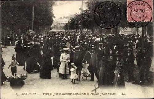 Ak Beauvais Oise, Jeanne Hachette-Feierlichkeiten, Place du Jeude Paume