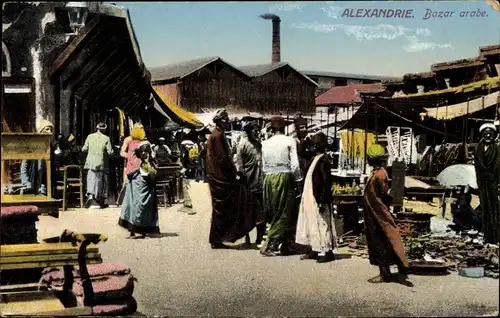 Ak Alexandria Ägypten, Arabischer Basar