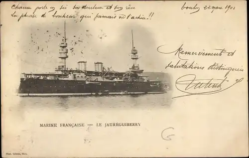 Ak Französisches Kriegsschiff, Jaureguiberry