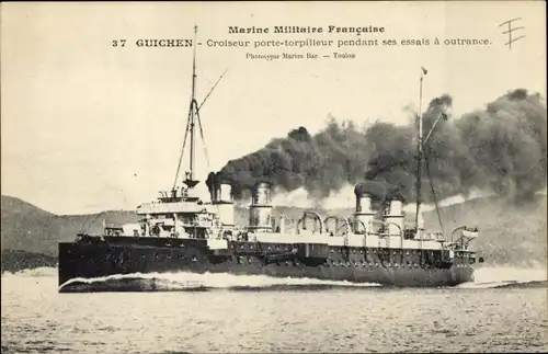 Ak Französisches Kriegsschiff, Guichen, Kreuzer