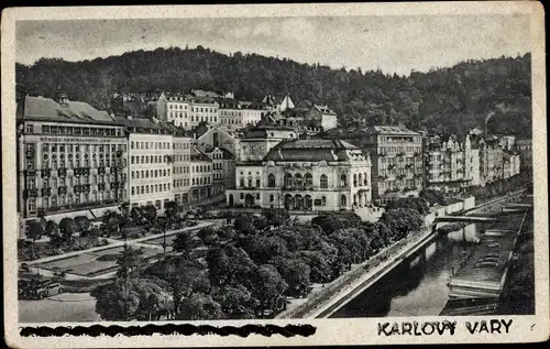 Ak Karlovy Vary Karlsbad Stadt, Panorama