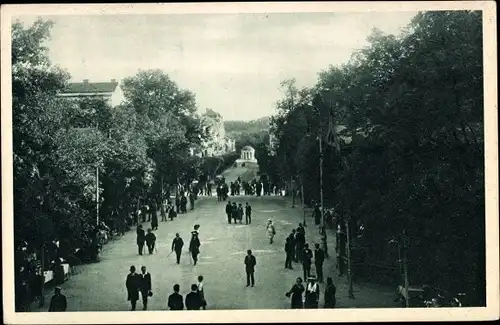 Ak Františkovy Lázně Franzensbad Reg. Karlsbad, Kurpark mit Goethestraße