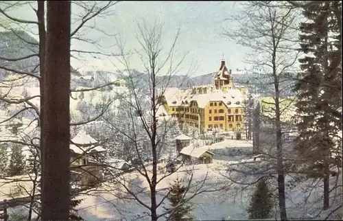 Ak Semmering in Niederösterreich, Hotel Erzherzog Johann im Winter