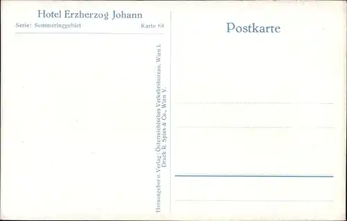 Ak Semmering in Niederösterreich, Hotel Erzherzog Johann im Winter