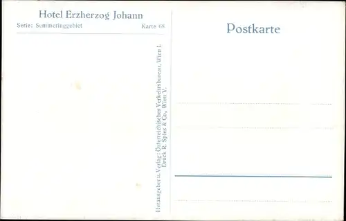 Ak Semmering in Niederösterreich, Hotel Erzherzog Johann im Winter