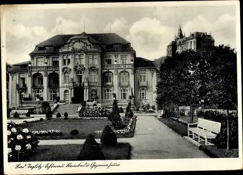 Ak Teplice Teplitz Schönau Reg. Aussig, Steinbad, Gymnasium, Parkanlage