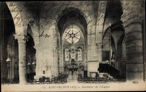 Ak Louveciennes Yvelines, Innenraum der Kirche
