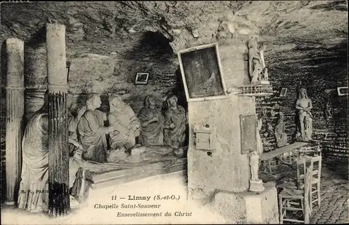 Ak Limay-Yvelines, Kapelle Saint-Sauveur, Grablegung Christi