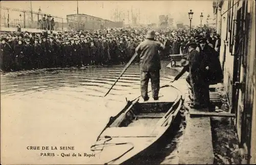 Ak Paris, Seine-Überschwemmung, Quai de la Rapée