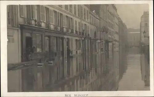 Ak Paris, Überschwemmung der Seine, Rue Surcouf