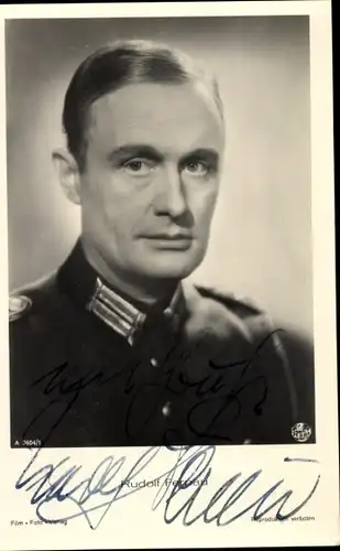 Ak Schauspieler Rudolf Fernau, Portrait, Uniform, Autogramm