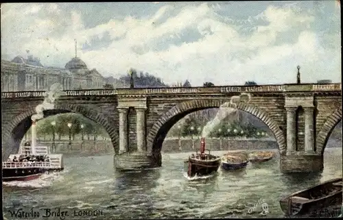 Künstler Ak London City England, Waterloo Bridge