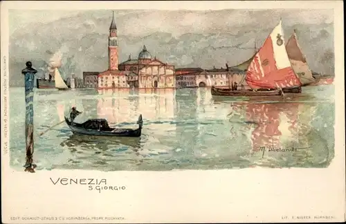 Künstler Litho Wielandt, Manuel, Venezia Venedig Veneto, S. Giorgio