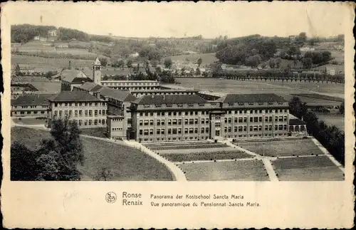 Ak Ronse Ronse Ostflandern, Panoramablick auf das Internat Sancta Maria