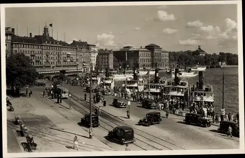 Ak Stockholm Schweden, Grand Hotel, Nationalmuseum, Blasieholmshamnen
