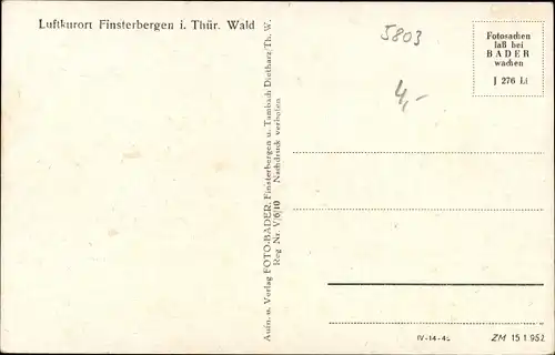 Ak Finsterbergen Friedrichroda im Thüringer Wald, Teilansicht