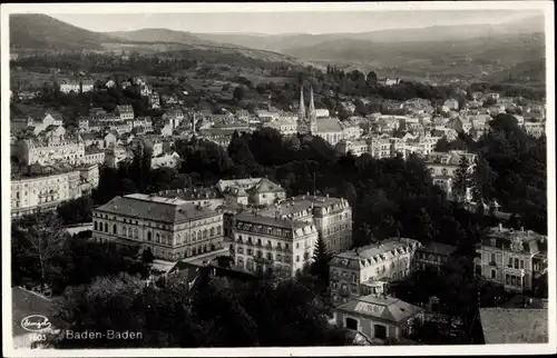 Ak Baden Baden am Schwarzwald, Gesamtansicht, Kirche