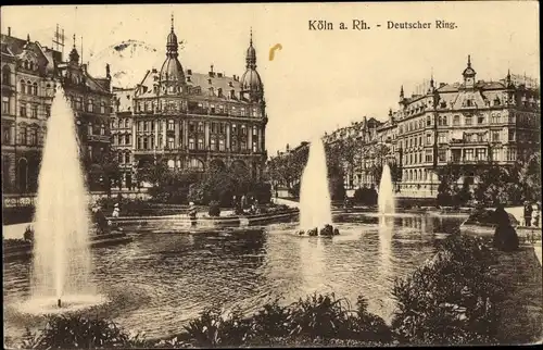 Ak Köln am Rhein, Deutscher Ring, Springbrunnen