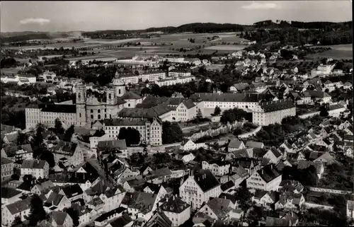 Ak Weingarten in Württemberg, Basilika, Benediktiner-Abtei, Luftbild