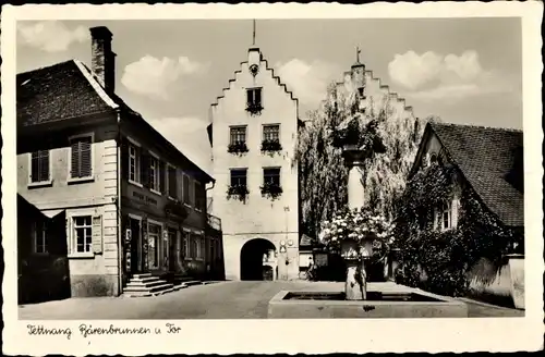 Ak Tettnang in Württemberg, Bärenbrunnen und Tor