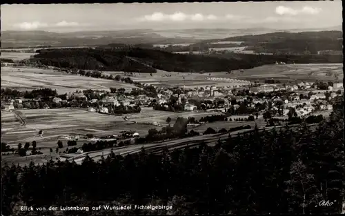 Ak Wunsiedel in Oberfranken, Panorama von der Luisenburg gesehen