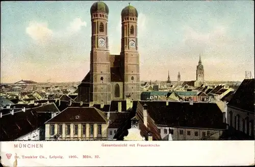Ak München, Gesamtansicht, Frauenkirche