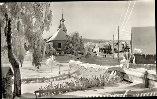 Ak Seiffen im Erzgebirge, Kirche, Winter