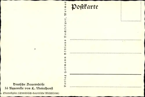 Künstler Ak Nettelhorst, L., Kempten im Allgäu Schwaben, Haus, Brunnen