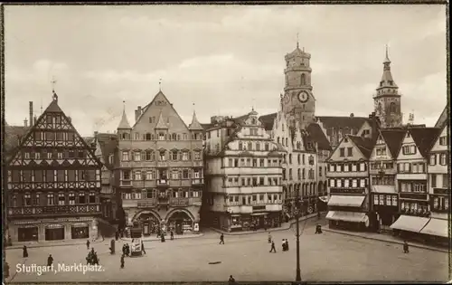 Ak Stuttgart in Württemberg, Marktplatz