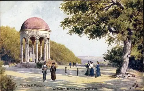 Künstler Ak Flower, Charles, Wiesbaden, Tempel auf dem Neroberg