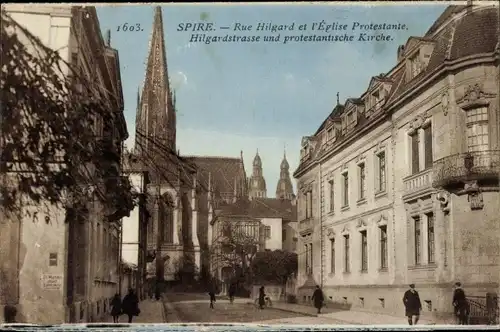 Ak Speyer, Hilgardstraße, protestantische Kirche