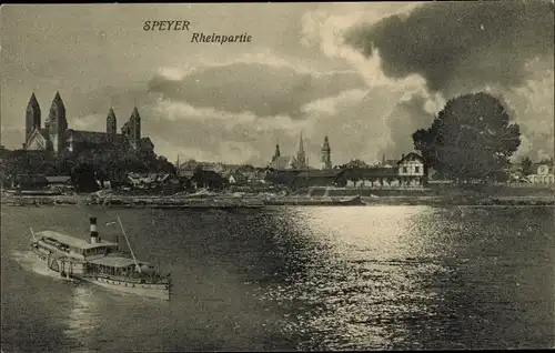 Ak Speyer am Rhein, Dampfer, Dom