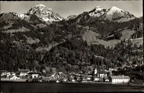 Ak Bayrischzell im Mangfallgebirge Oberbayern, Gesamtansicht, Wendelstein