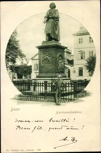 Ak Bonn am Rhein, Beethovendenkmal
