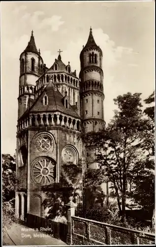Ak Worms am Rhein, Dom, Westchor