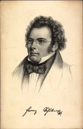 Ak Österr. Komponist Franz Schubert, Portrait