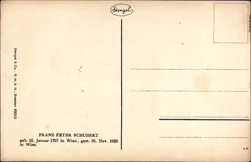 Ak Österr. Komponist Franz Schubert, Portrait