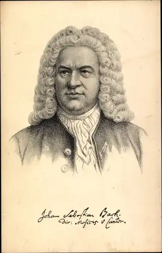 Ak Komponist Johann Sebastian Bach, Portrait