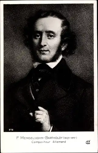 Künstler Ak Komponist Mendelssohn Bartholdy, Portrait