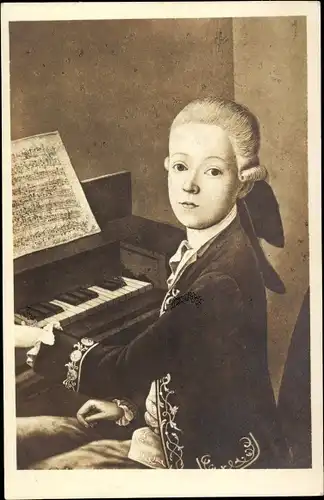 Künstler Ak Komponist Wolfgang Amadeus Mozart, Kinderportrait