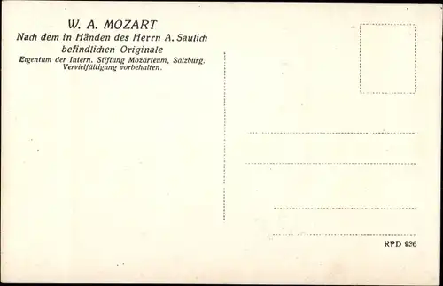 Künstler Ak Komponist Wolfgang Amadeus Mozart, Kinderportrait