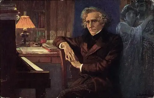 Künstler Ak Balestrieri, Komponist Hector Berlioz