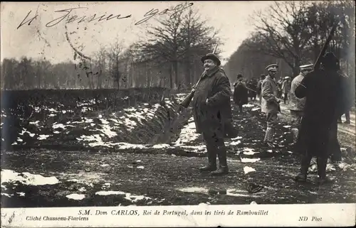 Ak König Karl I. von Portugal, Jagd, 1905