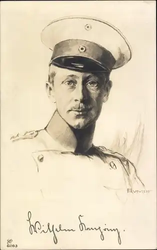 Künstler Ak Rumpf, Kronprinz Wilhelm von Preußen, Portrait