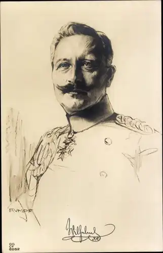 Künstler Ak Rumpf, Kaiser Wilhelm II., Portrait